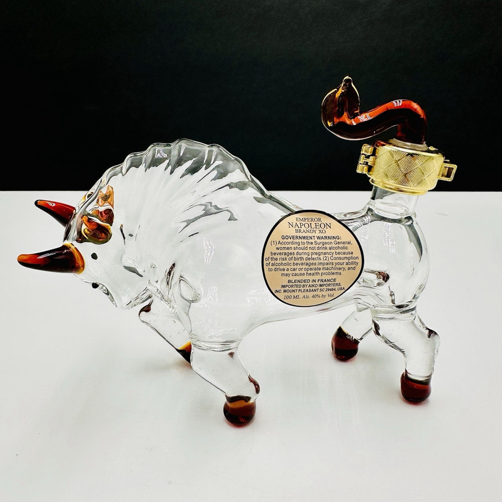 Emperor Napoleon Brandy XO Clear Glass Empty BULL ZODIAC SERIES Bottle